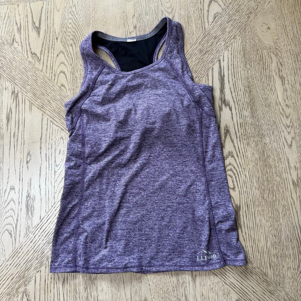 L.L. Bean Built‎ in Bra Racerback Athletic Workout Top Purple XS